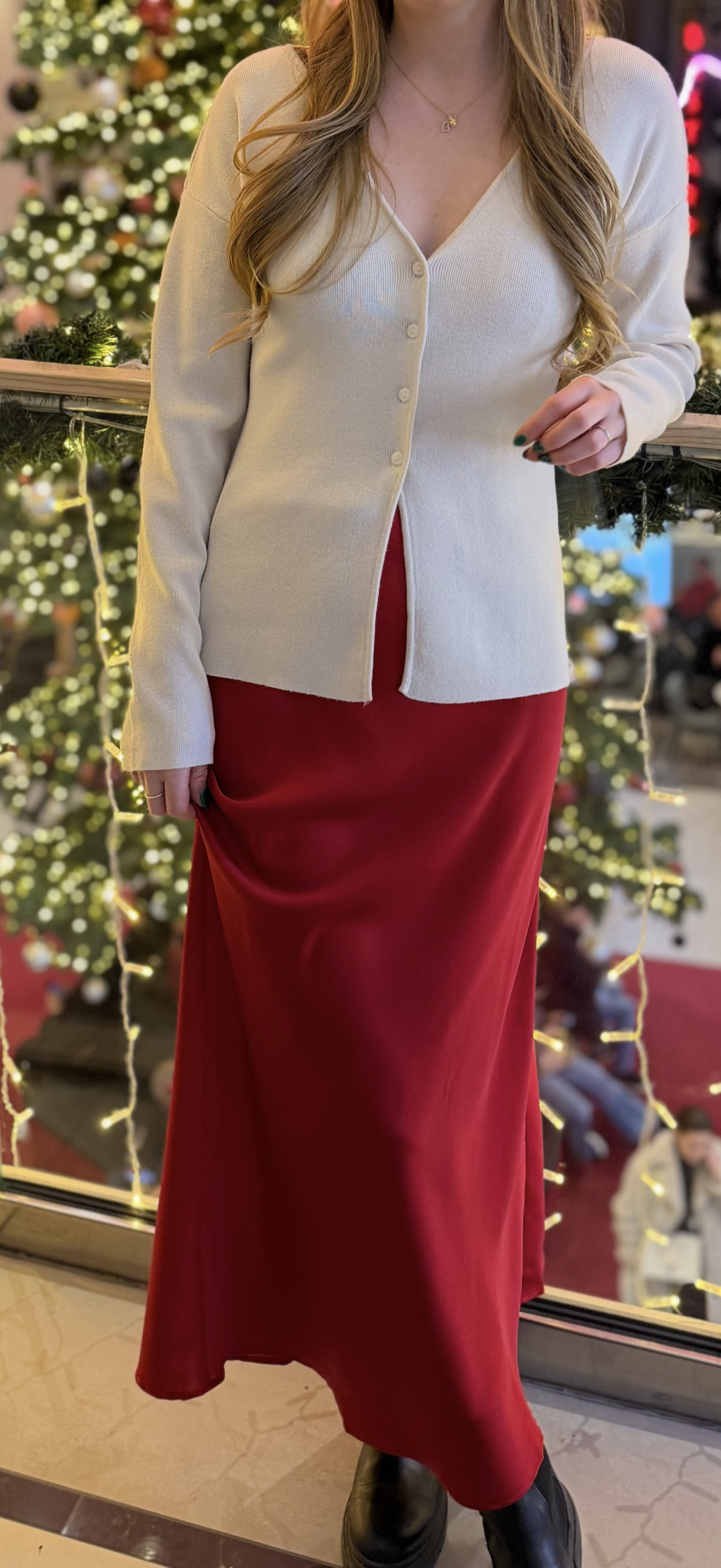 VIELLETTE Midi Skirt - Jester Red